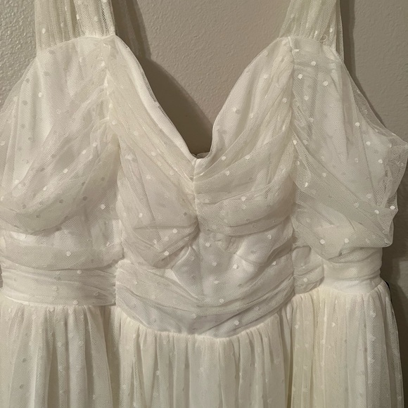 NWT torrid Special Occasion Ivory Dot Mesh Midi Skater Dress, size 18 - Picture 12 of 16